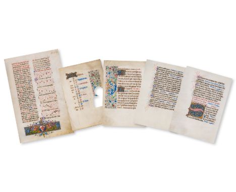 Psalms.- Single leaf from the Psalms, manuscript in Latin, on vellum, 21 lines, in dark brown and red ink, large seven-line i