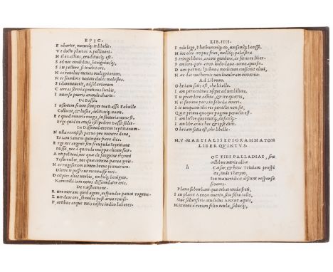 Martialis (Marcus Valerius) Martialis, collation: A-Z8 &8, italic type, initial spaces with guide-letters, &7 colophon recto 