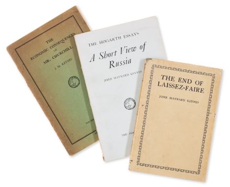 Economics.- Keynes (John Maynard) The End of Laissez-Faire, first edition, single manuscript line marking in ink to p.39, a c