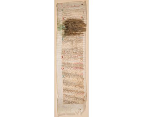 Amulet or Prayer Roll against Disease and Demons.- Incipient nomine sancta Jhesu Christi, manuscript in Latin, on vellum, in 