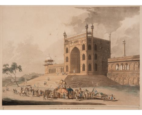 India.- Daniell (Thomas &amp; William) Five views of India, from 'Oriental Scenery', aquatints with hand-colouring, on wove p