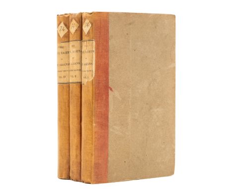 Gothic novel.- Mudford (William) The Five Nights of St. Albans, 3 vol., first edition, half-titles, contemporary ink ownershi