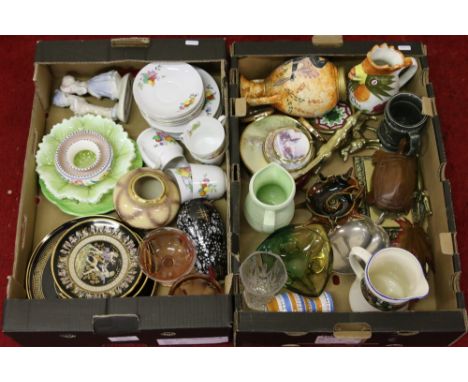 Two boxes of mixed ceramics and collectables to include Poole examples.