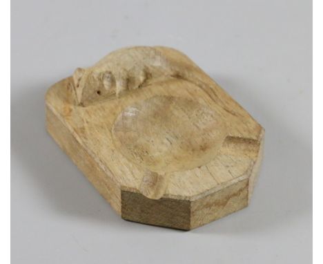 A Robert Thompson 'Mouseman' carved oak ashtray.