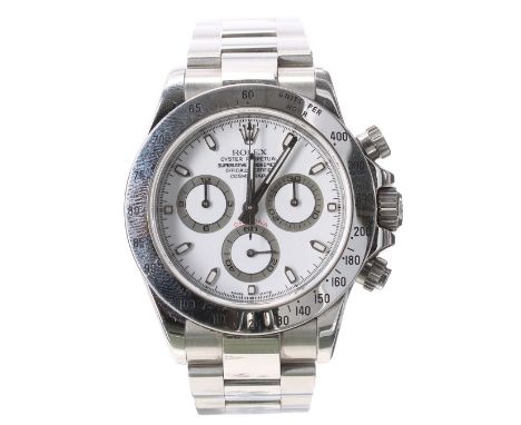 Rolex Oyster Perpetual Cosmograph Daytona stainless steel gentleman's bracelet watch, ref. 116520, circa 2007/2008, serial. n
