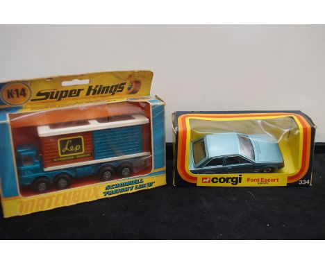 Matchbox K-14 Super kings scammell freight liner together with corgi 334 ford escort Europe 