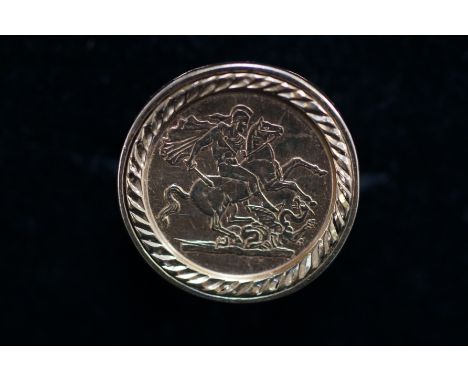 9ct Gold st George ring 