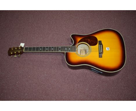 A boorinwood electro acoustic guitar model No.SDC-130SE, 104cms long, cased.