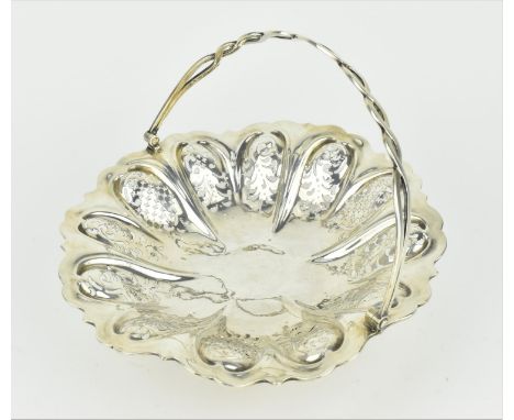 A Victorian silver bonbon basket dish by Henry Wilkinson &amp; Co, Sheffield 1849, with shaped border with pierced detail, sw