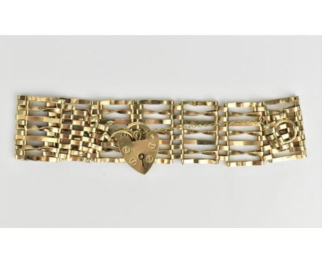 Sold at Auction: A 9ct Yellow Gold Heart-Locket Bracelet (32.6g)