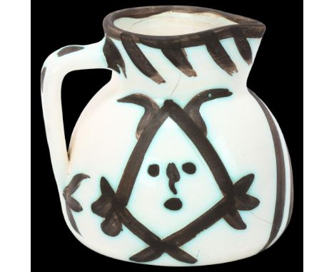 Pablo Picasso (1881 - 1973), Tetes, Madoura pottery jug, conceived in 1953 in an edition of 500, impressed factory marks, hei