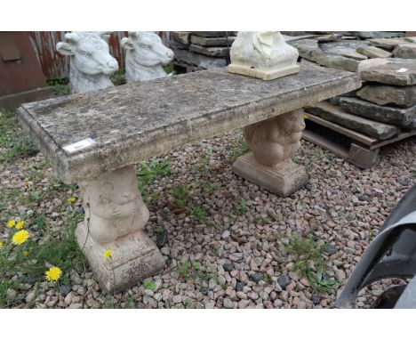 Stone garden bench L: 100cm W: 40cm H: 44cm approx 