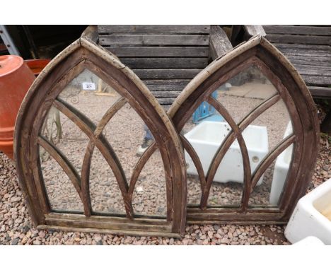 2 Gothic style mirror windows 