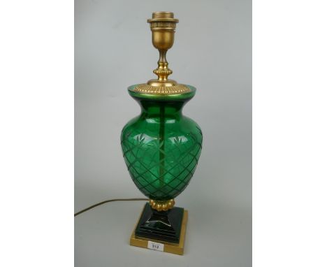 Green glass table lamp 