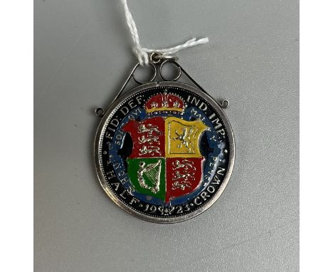 Painted silver crown 1923 in silver mount 