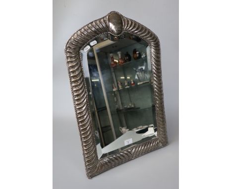 Large hallmarked silver vanity mirror - Approx size: H 62cm W 42cm 
