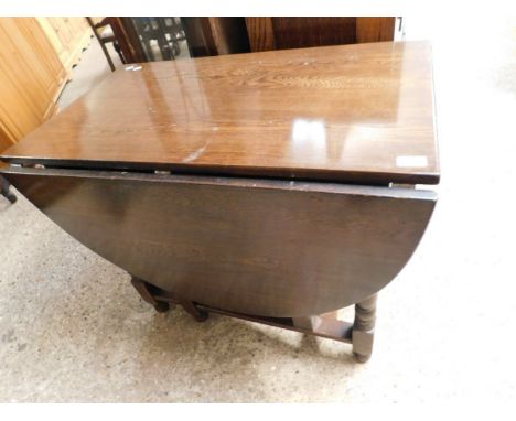 OAK FRAMED DROP LEAF GATE LEG TABLE 