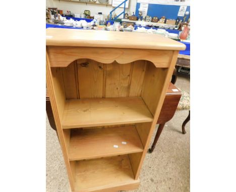 MODERN PINE FRAMED NARROW TWO FIXED SHELF BOOKCASE 