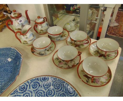 A Satsuma four piece tea set