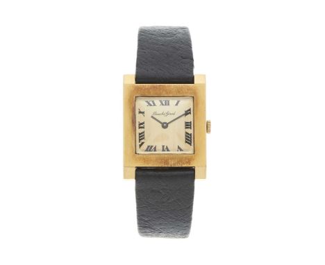 Bueche-Girod, a 1960s 18ct gold wrist watch, case numbered 7701, signed manual wind movement, serial 75154, import marks for 