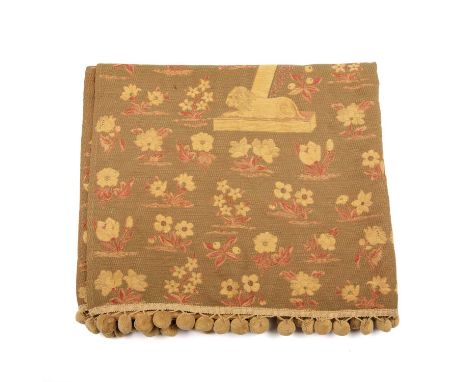 Mulberry, a tapestry throw, featuring pom-pom trim at either end, measuring 140 by 230cm   - Overall good condition- Few mino