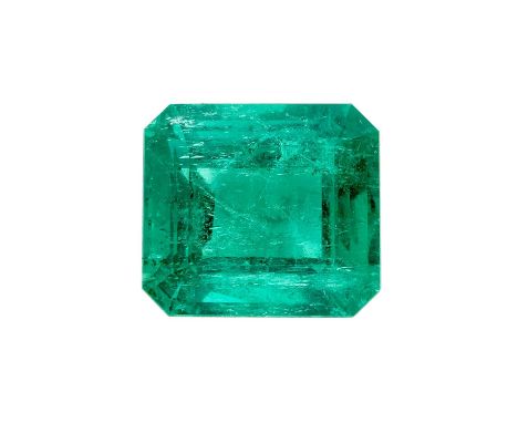 An impressive Colombian emerald, of 9.44ct, with photocopy of a report by The Gem Lab stating Colombian, minor clarity enhanc