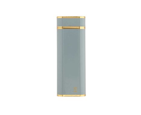 Cartier, an Accendino gold-tone and grey lacquer lighter, signed Cartier, serial 2820F, stamped Plaque OR G, measuring 1.2 by