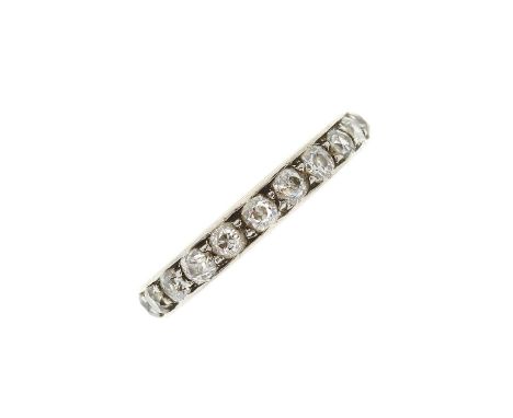 An early 20th century old-cut diamond full eternity ring, estimated total diamond weight 1.10ct, H-J colour, SI1-P1 clarity, 