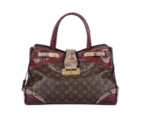 Louis Vuitton, a python &amp; alligator Monogramissime Exotic GM shopper, crafted from monogram coated canvas, featuring burg
