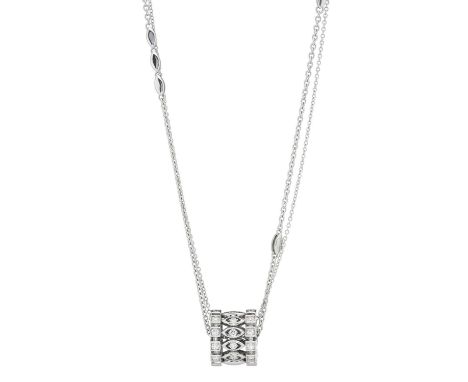 FerriFirenze, an 18ct gold diamond accent wheel pendant, suspended from a chain, with orange sapphire accent clasp, estimated