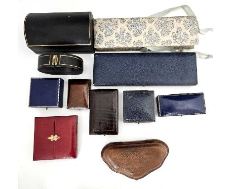 A collection of vintage and antique jewellery boxes, including examples by Liberty &amp; Co., Mappin &amp; Webb, H Samuel, En