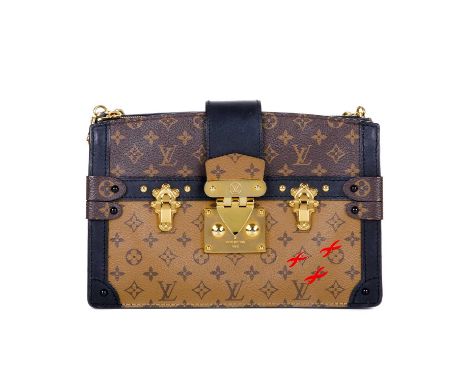 Louis Vuitton, a Trunk Clutch bag, crafted from monogram and reverse monogram coated canvas, with smooth black leather trim a