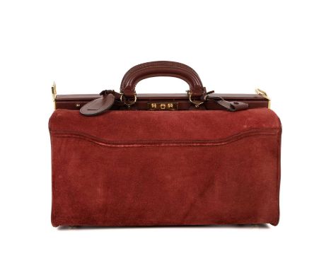 Cartier, a vintage Must De Cartier Doctor bag, designed with a burgundy suede exterior and burgundy leather trim, featuring t