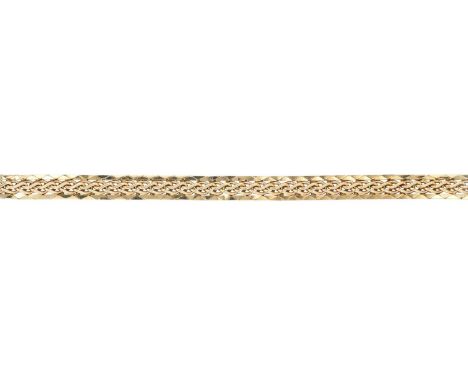 A 14ct gold fancy-link bracelet, with push-piece clasp, stamped 585, Italian marks, length 17.5cm, 11gOverall good conditionS