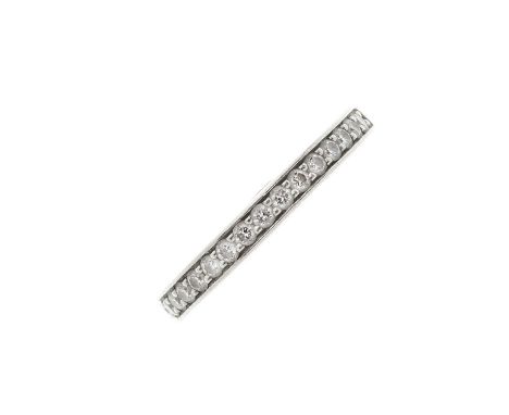 Cartier, a platinum brilliant-cut diamond 1895 half eternity ring, signed Cartier, serial VB3818, total diamond weight 0.27ct