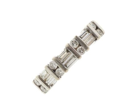 A 14ct gold vari-cut diamond dress ring, with slightly tapered band, estimated total diamond weight 0.50ct, H-I colour, SI cl