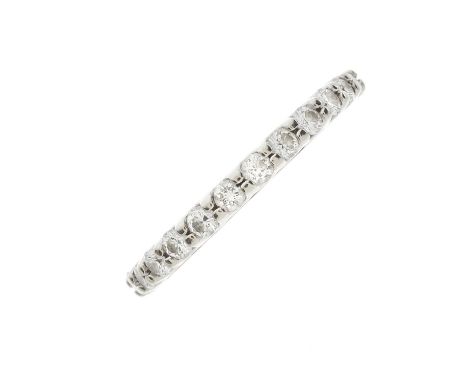 A brilliant-cut diamond full eternity ring, estimated total diamond weight 0.50ct, ring size J, 1.7gOverall good conditionWid
