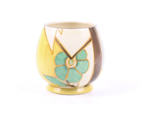 Clarice Cliff for Newport Pottery, an Art Deco vase. Decorated in the 'Moonflower' pattern, H8cm