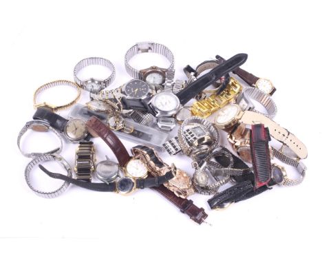 A collection of wristwatches. Various makers, sizes and designs, including a Sekonda, Accurist, Timex and more
