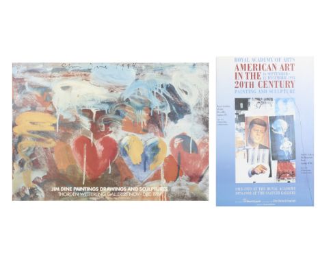 Two American artist Pop Art exhibition posters. Consisting of Royal Academy, 1993, glazed 50cm x 75cm; Jim Dine, Stockholm, 1