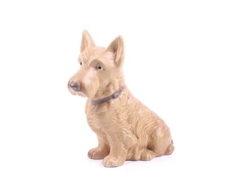 A Mid-century Sylvac pottery terrier. Marked 778504 to the base, H28.5cm