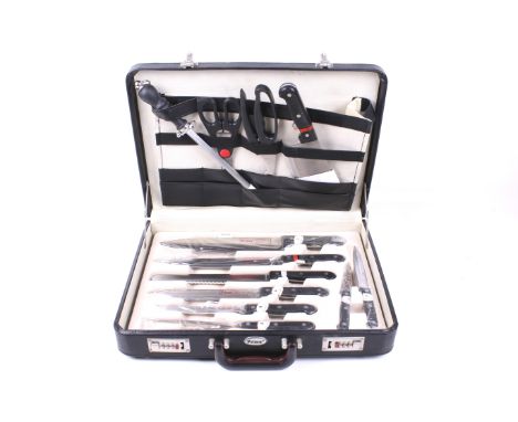 A boxed set of Prima tools. Including knives scissors and more, in the original fitted and lockable case, appears unused, L44