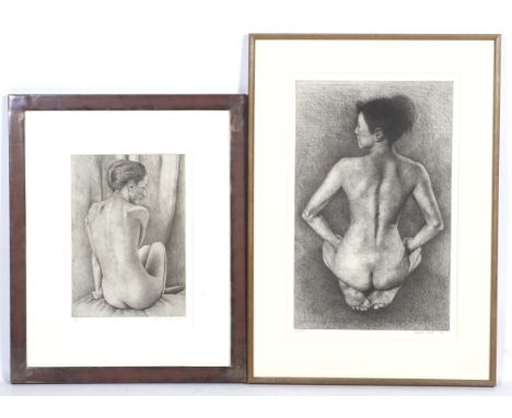 Mark Clark (1959), two signed etching prints - nude study. Including A/P dated 2001, framed and glazed 28cm x 40cm; no. 65/75