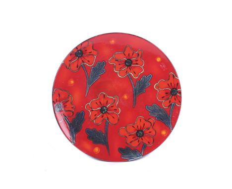 A Poole Pottery 'Poppyfield' living glazes plaque. 42cm diameter.