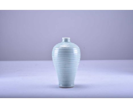 A Chinese Longquan celadon-glazed meiping vase, probably 20th centuryIn the Southern Song style, of ovoid form with narrow ri