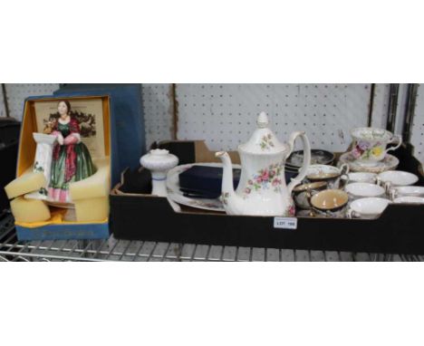 A ROYAL DOULTON BOXED LIMITED EDITION FIGURE OF FLORENCE NIGHTINGALE together with a selection of cups & saucers, to include 