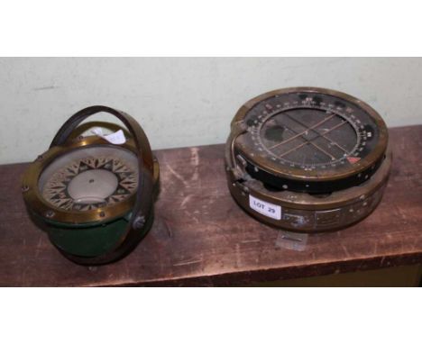 TWO ORIGINAL SHIPS COMPASS 