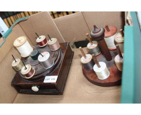 TWO VINTAGE BOBBIN STANDS 