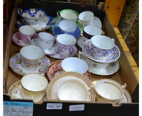A BOX CONTAINING A SELECTION OF COLLECTOR'S CUPS &amp; SAUCERS VARIOUS 