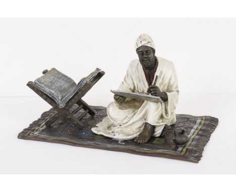 Bergmann, Franz Xaver (1861-1936)Orientalischer SchreiberBronze farbig bemalt21 x 12 x 11 cm